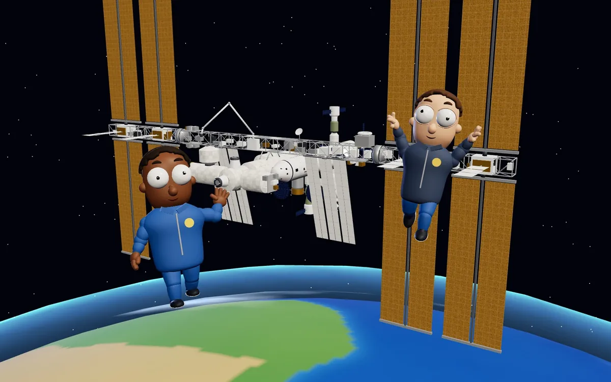 Misión Relevo en la ISS: Dos astronautas de distintos países. Acopla con la ISS, déjalos en su puesto y vuelve.