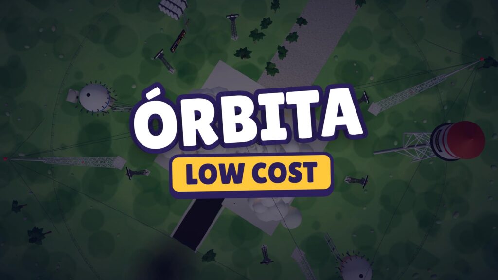 Logo de Órbita Low Cost sobre la plataforma de lanzamiento vista desde arriba